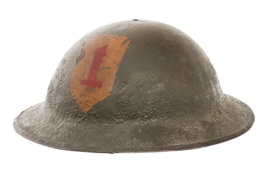 WWI US AEF 1st DIVISION MkI BRODIE HELMET