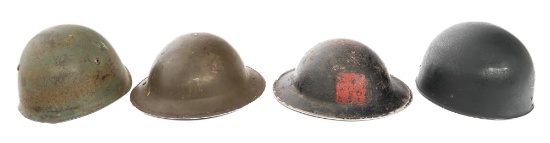 WWI - WWII BRITISH & ITALIAN HELMETS