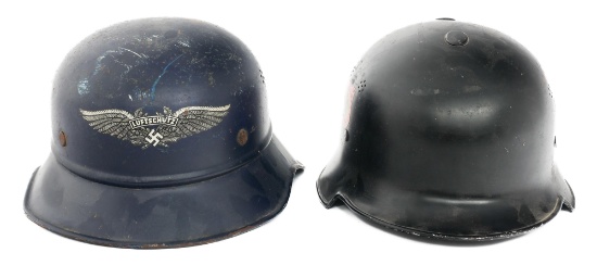 WWII GERMAN FIRE POLICE & LUFTSHCUTZ HELMETS