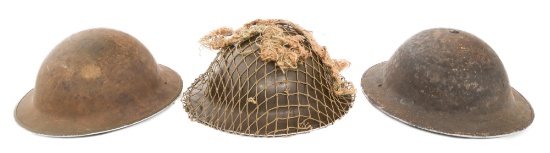 WWII BRITISH MKII & MKIII COMBAT HELMETS