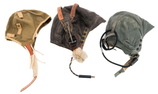 WWII USAAF TYPE B-6, A-9 & A-13 FLYING HELMETS