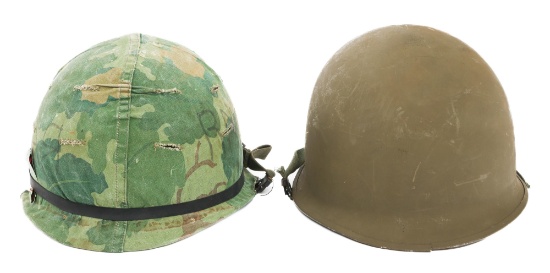 VIETNAM WAR US ARMED FORCES M1 HELMETS WITH LINERS