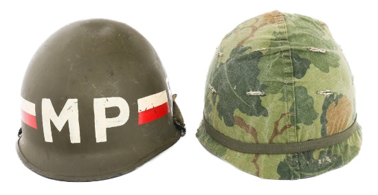 VIETNAM WAR US MILITARY POLICE & CAMO M1 HELMETS