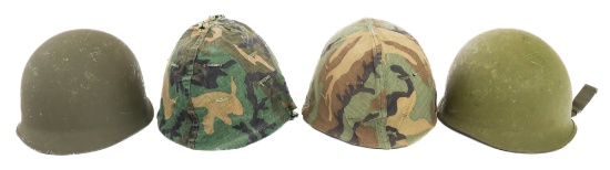 COLD WAR US ARMY M1 COMBAT HELMETS WITH LINERS