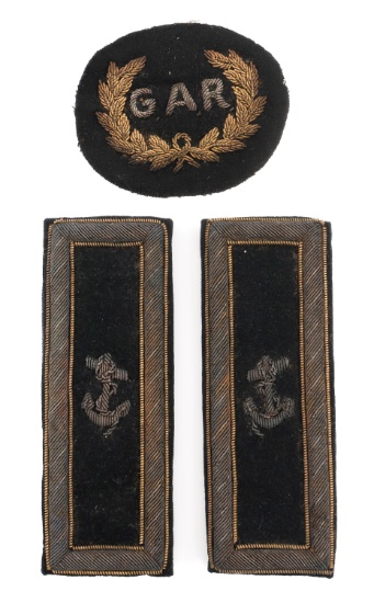 CIVIL WAR US NAVY ENSIGN COLLAR TABS & GAR PATCH