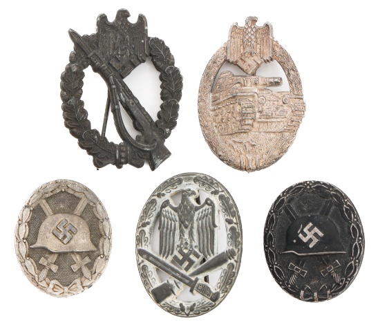WWII GERMAN WOUND & COMBAT BADGES