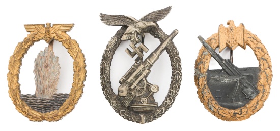 WWII GERMAN KRIEGSMARINE & LUFTWAFFE BADGES