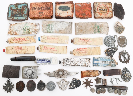 WWII GERMAN DUG RELICS & INSIGNIA