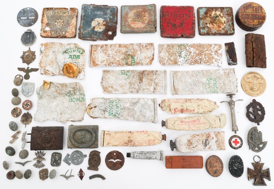 WWII GERMAN DUG RELICS & INSIGNIA