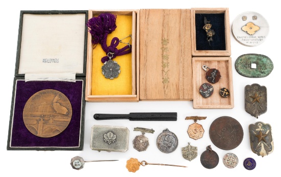 WWII IMPERIAL JAPANESE BADGES, PINS & BUCKLES