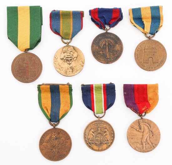 SPAN-AM WAR - WWI US SERVICE & CAMPAIGN MEDALS