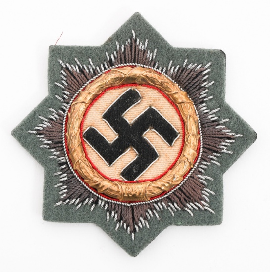 WWII GERMAN CROSS IN GOLD CLOTH BULLION EMBROIDERY