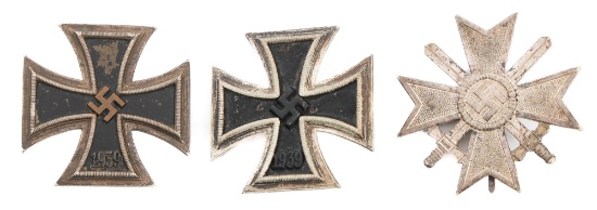 WWII GERMAN 1st CLASS IRON & WAR MERIT CROSSES