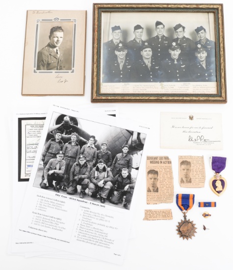WWII US AAF 398th BG, PURPLE HEART KIA GROUPING
