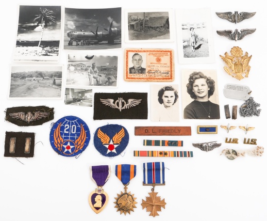 WWII USAAF 20th AF NAMED OFFICER MEDAL GROUPING