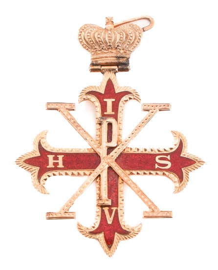 14K GOLD MASONIC RED CROSS OF CONSTANTINE MEDAL