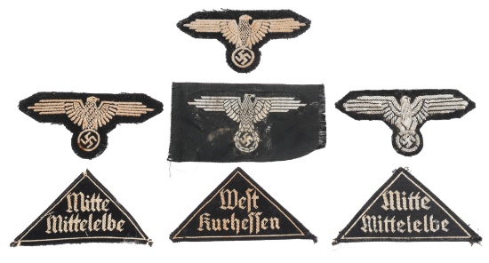 WWII GERMAN WAFFEN SS EAGLES & BDM TRIANGLES