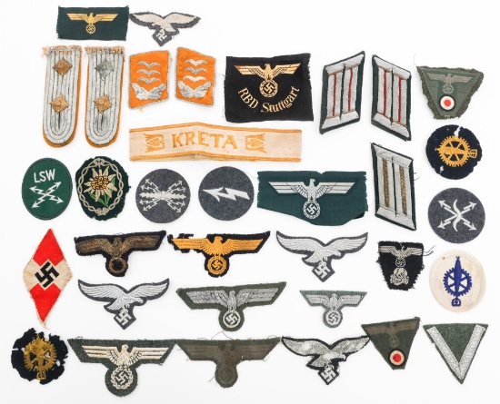 WWII GERMAN BREAST EAGLES & CLOTH INSIGNIA