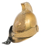 19th C. FRENCH FIREMAN'S BRASS HELMET