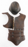 WWII SOVIET M36 HELMET & MACHINE GUNNER BODY ARMOR