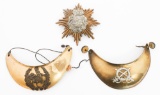 19th C. FRENCH GORGETS & SACHSEN CAP BADGE