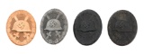 WWII GERMAN GOLD, SILVER & BLACK WOUND BADGES