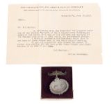 1894 NAMED C&O RAILROAD CO. PULLMAN STRIKE MEDAL