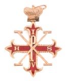 14K GOLD MASONIC RED CROSS OF CONSTANTINE MEDAL