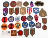 WWI - WWII US SACO MEMBERSHIP CARD & PATCHES