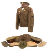 WWII US ARMED FORCES HATS, VISORS & UNIFORM ITEMS