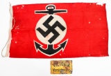 WWII GERMAN WATER SPORTS FLAG & INSURANCE SIGN