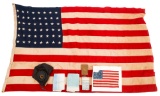 WWII USAAF TYPE A-11 HELMET, FLAGS & MAPS