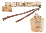 WWI US AEF 49th ARTILLERY CANTEEN & PISTOL BELT