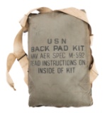 WWII US NAVY AVIATOR M-592 BACKPAD SURVIVAL KIT