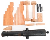 38mm BLACK POWDER CANNON & WOOD CARRIAGE