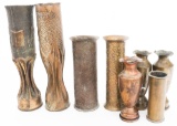 WWI - WWII US & BRITISH ARTILLERY SHELL TRENCH ART