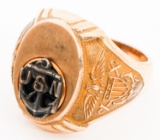 WWII US NAVY 10K GOLD SIGNET RING
