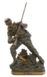 FRENCH ARMY BRONZE STATUE by BRADLEY & HUBBARD
