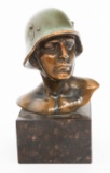 WWII GERMAN SOLDIER BRONZE BUST