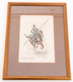 19th C. RUSSIAN COSSACK CHROMOLITHOGRAPH by VALLET