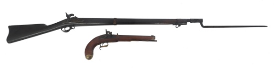 US SPRINGFIELD MODEL 1863 PARADE RIFLE & PISTOL