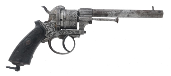 ENGRAVED LEFAUCHEUX MODEL 1854 9mm REVOLVER