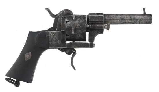 ENGRAVED SPANISH 12MM CALIBER PINFIRE REVOLVER