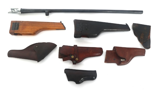 PISTOL HOLSTER STOCKS, HOLSTERS, & SHOTGUN BARREL