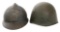 WWI - WWII FRENCH M15 ADRIAN & ITALIAN M33 HELMETS