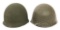 KOREAN WAR US ARMY M1 COMBAT HELMETS WITH LINERS