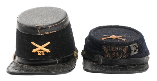 INDIAN WARS US M1872 GAR KEPI & ARTILLERY SHAKO
