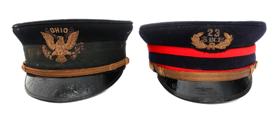 US ARMY & OHIO NG M1902 OFFICER VISOR CAPS