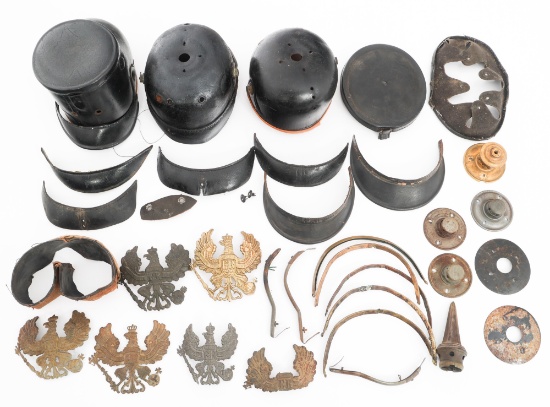 IMPERIAL GERMAN PICKELHAUBE & SHAKO ASSORTED PARTS