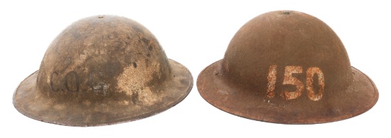 WWI US AEF 35th DIV. & 150th I.R. M1917 HELMETS